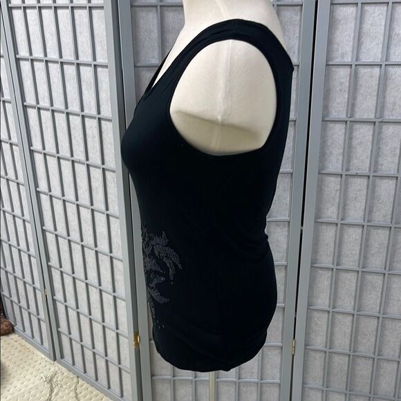 Tristan Black and Silver Tank Top with Sleek Design, Women’s Size Medium - Picture 3 of 5